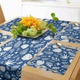 thumbnail image 1 of Ambesonne Botanical Table Runner & Placemats, Floral Forest Leaves Art, Placemat 4 pcs + Runner 16"x90", Cobalt Blue and White, 1 of 2