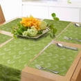 thumbnail image 1 of Ambesonne Botanical Table Runner & Placemats, Vertical Nature Leaves, Placemat 4 pcs + Runner 16"x72", Apple Green White, 1 of 2