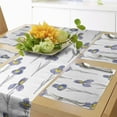 thumbnail image 1 of Ambesonne Botanical Table Runner & Placemats, Watercolor Iris Flowers, Placemat 4 pcs + Runner 16"x72", Blue Violet Mustard, 1 of 2