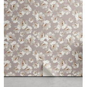 Ambesonne Botanical Themed Peel & Stick Wallpaper for Home, Aquarelle Boho Art, 13"x72", Pale Purpleblue Off White