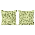 thumbnail image 1 of Ambesonne Botanical Throw Pillow Cover 2 Pack, Engraved Style Olive Leaf, 18", Pastel Green Army Green, 1 of 2