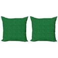 thumbnail image 1 of Ambesonne Botanical Throw Pillow Cover 2 Pack, Swirl Flowers Nature Art, 20", Yellow Forest Green, 1 of 2