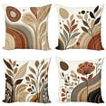 thumbnail image 1 of Ambesonne Botanical Throw Pillow Cover 4 Pack, Boho Earthy Terra Cotta, 16", Paprika Tan and Brown, 1 of 5
