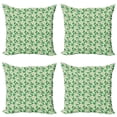 thumbnail image 1 of Ambesonne Botanical Throw Pillow Cover 4 Pack, Tropical Climate Flora, 16", Green Lime Green, 1 of 2