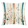 thumbnail image 1 of Ambesonne Botanical Throw Pillow Cushion Cover, Woodland Bohemian Stripes, 18" X 18", Petrol Blue Salmon White, 1 of 2