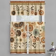 thumbnail image 1 of Ambesonne Botanical Valance & Curtain 3 Pcs Set, Boho Earthy Colors Garden, 55"x24", Eggshell Rust and Sepia, 1 of 7