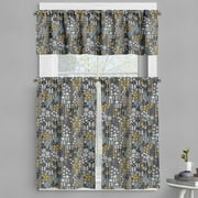 Ambesonne Botanical Valance & Curtain, Blossoming Floral Art, 55"x24", Marigold and Grey