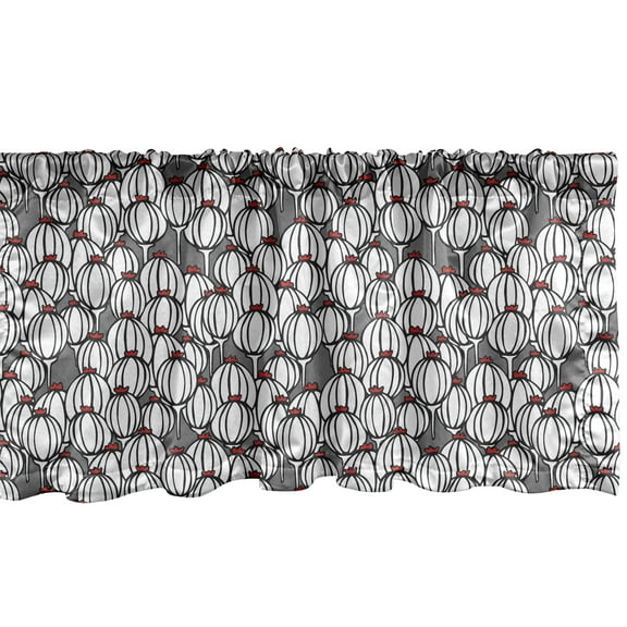Ambesonne Botanical Valance Pack of 2, Abstract Poppy Boxes Art, 42"X18", Grey Charcoal Grey