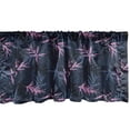 thumbnail image 1 of Ambesonne Botanical Valance Pack of 2, Exotic Garden Leaves Art, 54"X12", Dark Night Blue Pink, 1 of 4