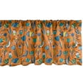 thumbnail image 1 of Ambesonne Botanical Window Valance, Childish Repeating Pattern of Abstract Tulips and Birds Print, Curtain Valance for Kitchen Bedroom Decor with Rod Pocket, 54" X 12", Orange and Multicolor, 1 of 2