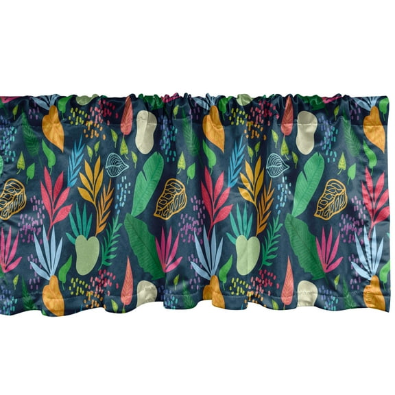 Ambesonne Botanical Window Valance, Creative Abstract Nature, 42" x 12", Multicolor