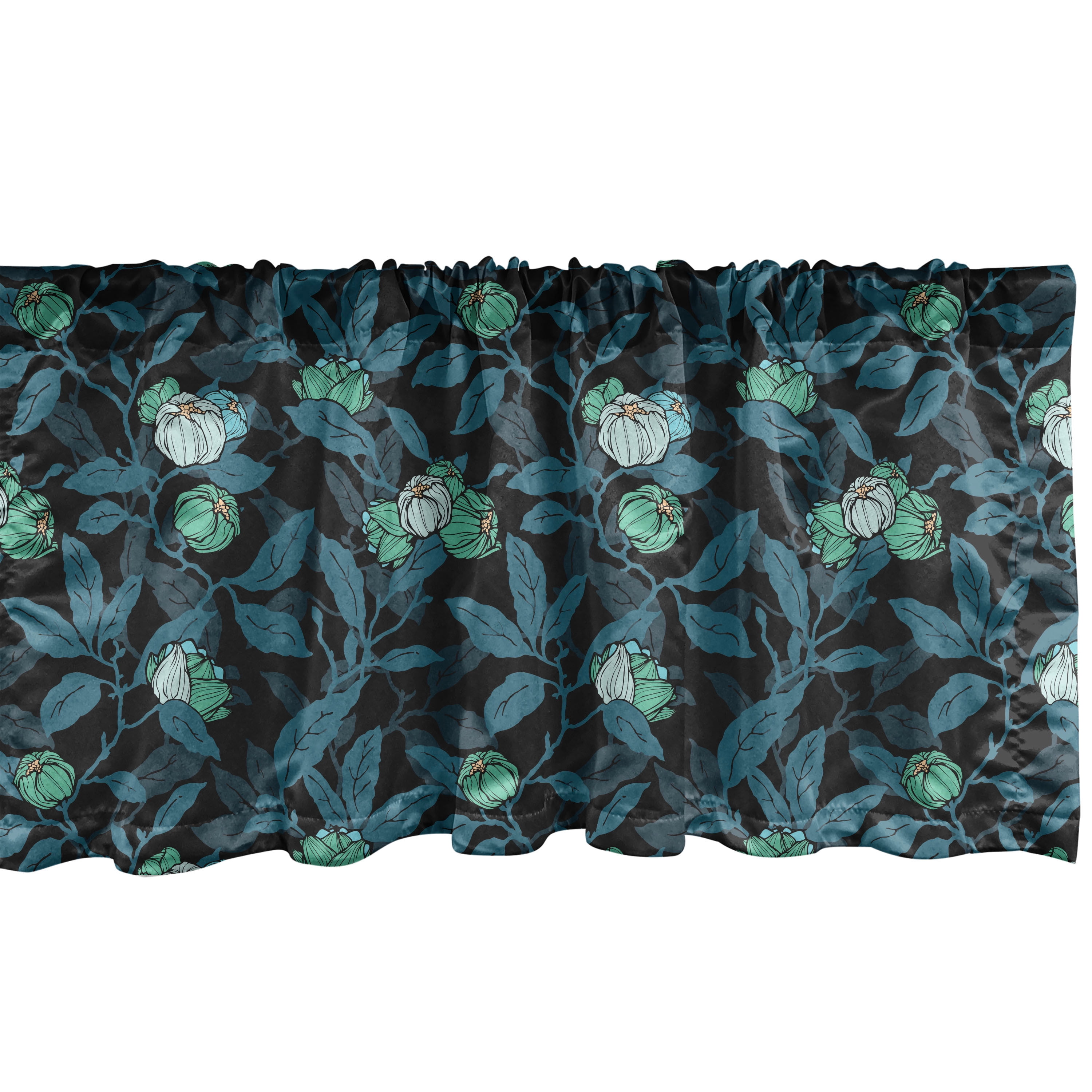 Multicolor Floral Satin Rod Pocket Window Valance