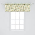 thumbnail image 1 of Ambesonne Botanical Window Valance, Meadow Blooms Flourishing Summer Bouquets Rural Flowers Cartoon Pattern, Curtain Valance for Kitchen Bedroom Decor with Rod Pocket, 54" X 18", Green and Marigold, 1 of 2