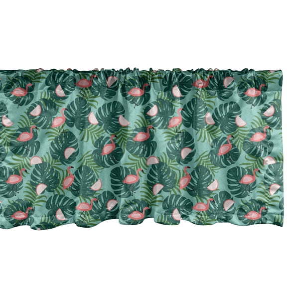 Ambesonne Botanical Window Valance, Natural Exotic Pattern, 54" X 12", Multicolor