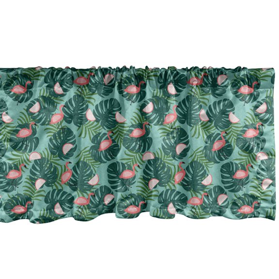 Ambesonne Botanical Window Valance, Natural Exotic Pattern, 54" X 18", Multicolor