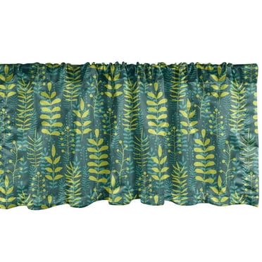 Ambesonne Botanical Window Valance, Nature Abstract Branches, 54" X 12", Teal Dark Seafoam