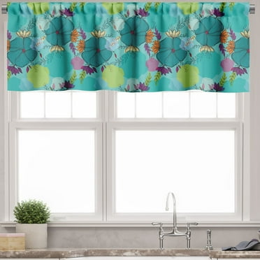 Ambesonne Botanical Window Valance, Pastel Floral Sketch Art, 54" X 12", Multicolor