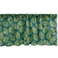 thumbnail image 1 of Ambesonne Botanical Window Valance, Rhythmic Tropical Tree Leaves Lines Fresh Spring Nature Tone Print, Curtain Valance for Kitchen Bedroom Decor with Rod Pocket, 54" X 12", Yellow Green Dark Teal, 1 of 2