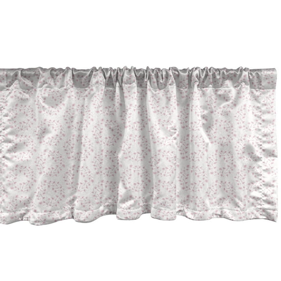 Ambesonne Botanical Window Valance, Romantic Dandelion Flower, 42" x 18", Pale Rose Pale Pink