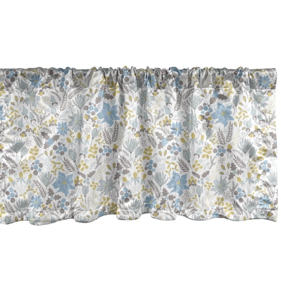 Ambesonne Botanical Window Valance, Wildflowers and Berries, 42" x 12", Multicolor