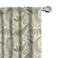 thumbnail image 1 of Ambesonne Botany Window Curtains, Curlicue Fern Leaves Art, Each 28" W x 63" L, Eggshell and Dark Tan, 1 of 5