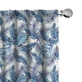 thumbnail image 1 of Ambesonne Botany Window Curtains, Repeated Exotic Palm Leaves, Each 28" W x 84" L, White Blue Dark Fuchsia, 1 of 4