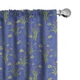 thumbnail image 1 of Ambesonne Botany Window Curtains, Rhythmic Reeds Bulrushes, Each 28" W x 63" L, Dark Ceil Blue Multicolor, 1 of 4