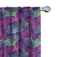thumbnail image 1 of Ambesonne Botany Window Curtains, Tropical Ginkgo Leaves Art, Each 28" W x 84" L, Purple Magenta and Green, 1 of 4