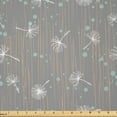 thumbnail image 1 of Ambesonne Botany Fabric by the Yard Microfiber, Dots Lines and Dandelions, 3 Yards, Dimgray Pale Seafoam, 1 of 2