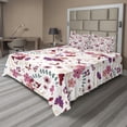 thumbnail image 1 of Ambesonne Botany Fitted & Top Sheet Set with Shams, Spring Ivy Flowers Leaves, Multicolor, 1 of 4