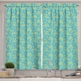thumbnail image 1 of Ambesonne Botany Kitchen Curtains, Exotic Aster Flower Pattern, 55"x45", Sky Blue and Pastel Yellow, 1 of 3