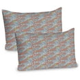 thumbnail image 1 of Ambesonne Botany Pillow Sham 2 Pack, Floral Doodle Meadow Spring, 26"x20", Grey Salmon White, 1 of 3
