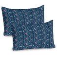 thumbnail image 1 of Ambesonne Botany Pillow Sham 2 Pack, Tropical Forest Mushroom, 30"x20", Jade Green Night Blue, 1 of 3