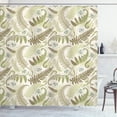 thumbnail image 1 of Ambesonne Botany Shower Curtain, Curlicue Fern Leaves Art, 69"Wx84"L, Eggshell and Dark Tan, 1 of 5
