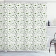 thumbnail image 1 of Ambesonne Botany Shower Curtain, Various Leaves, 69"Wx70"L, Peacock Green White, 1 of 5