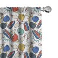 thumbnail image 1 of Ambesonne Bowling Curtains, Color Doodle Retro, Pair of 28"x63", Multicolor, 1 of 5