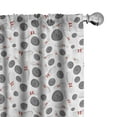 thumbnail image 1 of Ambesonne Bowling Curtains, Scattered Game, Pair of 28"x95", Grey White Red, 1 of 5