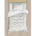 thumbnail image 1 of Ambesonne Bowling Party Duvet Cover Sets, Hobby Sketchy, 2-Twin, Dark Brown White, 1 of 3