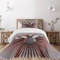 thumbnail image 1 of Ambesonne Bowling Party Quilted Bedspread Set 2 Pcs, Ball Crash Pins, Twin Size, Mauve Grey Red, 1 of 5