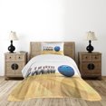 thumbnail image 1 of Ambesonne Bowling Party Quilted Bedspread Set 2 Pcs, Objects on Floor, Twin Size, Blue Pale Brown White, 1 of 6
