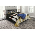 thumbnail image 1 of Ambesonne Bowling Party Quilted Bedspread Set 3 Pcs, Blue Ball on Lane, King Size, Multicolor, 1 of 3