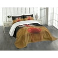 thumbnail image 1 of Ambesonne Bowling Party Quilted Bedspread Set 3 Pcs, Red Skittle Ball, Queen Size, Pale Brown Red White, 1 of 5