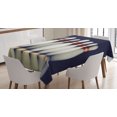thumbnail image 1 of Ambesonne Bowling Party Tablecloth Rectangular Table Cover, Pins on Alley, 60"x90", Dark Blue White Red, 1 of 3
