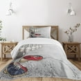 thumbnail image 1 of Ambesonne Bowling Quilted Bedspread Set 2 Pcs, Grunge Objects, Twin Size, Pale Grey Dark Blue, 1 of 5