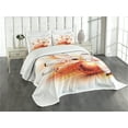 thumbnail image 1 of Ambesonne Bowling Quilted Bedspread Set 3 Pcs, Ball Crashing, King Size, Red Orange White, 1 of 5