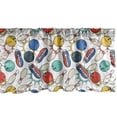 thumbnail image 1 of Ambesonne Bowling Window Valance, Color Doodle Design on Notebook Sheet Backdrop Ball Pins and Shoes in Retro Style, Curtain Valance for Kitchen Bedroom Decor with Rod Pocket, 54" X 18", Multicolor, 1 of 3