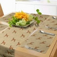 thumbnail image 1 of Ambesonne Boxer Dog Table Runner & Placemats, Brown Cartoon Puppies, Placemat 4 pcs + Runner 12"x72", Pale Brown Caramel White, 1 of 2