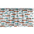thumbnail image 1 of Ambesonne Boys Valance Pack of 2, Pattern Cars Graphic, 42"X18", Turquoise and Vermilion, 1 of 3