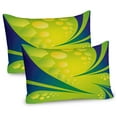 thumbnail image 1 of Ambesonne Brazil Pillow Sham 2 Pack, Geometric Green Blue Art, 36"x20", Pale Green and Dark Blue, 1 of 3