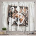 thumbnail image 1 of Ambesonne Breakfast Theme Kitchen Curtains, Romantic Tray Image, 55"x30", Warm Taupe Multicolor, 1 of 3